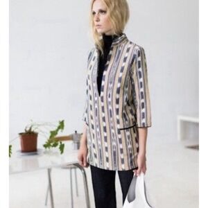 Emerson Fry Ikat Tunic Dress.Front Pockets.Hook & Eye Closure.Multicolored.Sz S